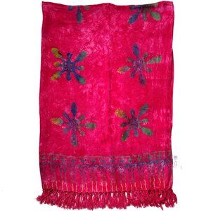 Dark Pink Tropical Pleasures Sarong Lavalava Pareo Beach Skirt Wrap